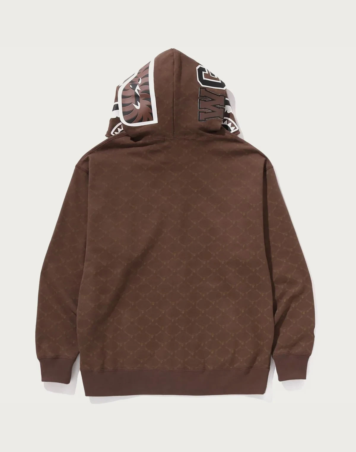 Relaxed Monogram Full-Zip Hoodie - Brown