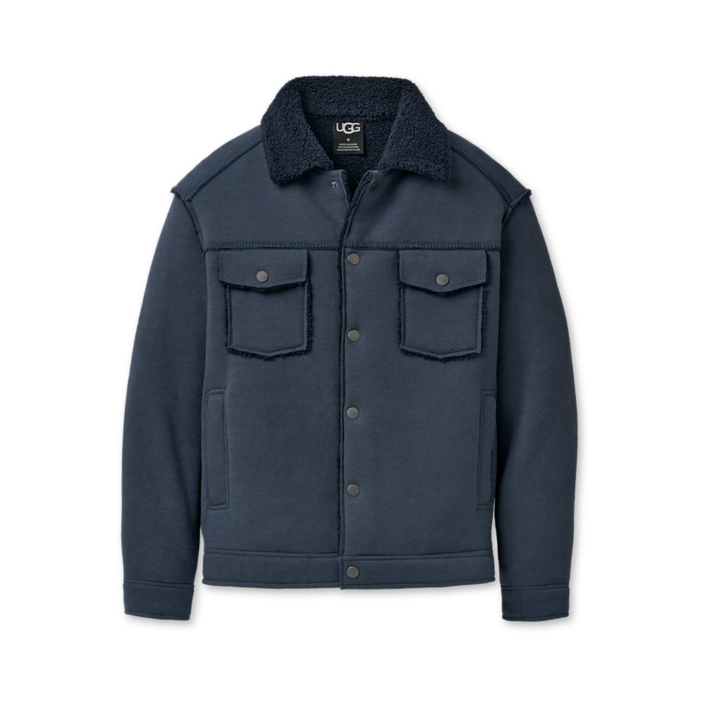 Men's Plush Fleece Trucker Jacket - Sand
