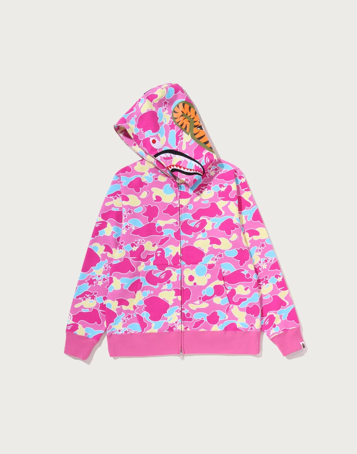 Full-Zip Cotton Hoodie - Pink