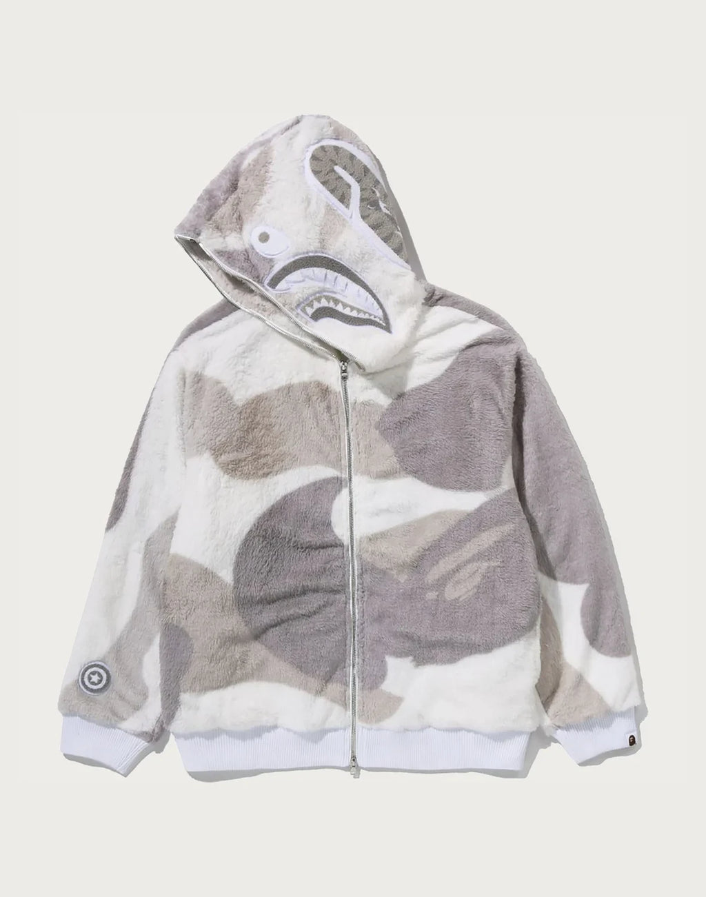 Camo Sherpa Full-Zip Jacket - Black