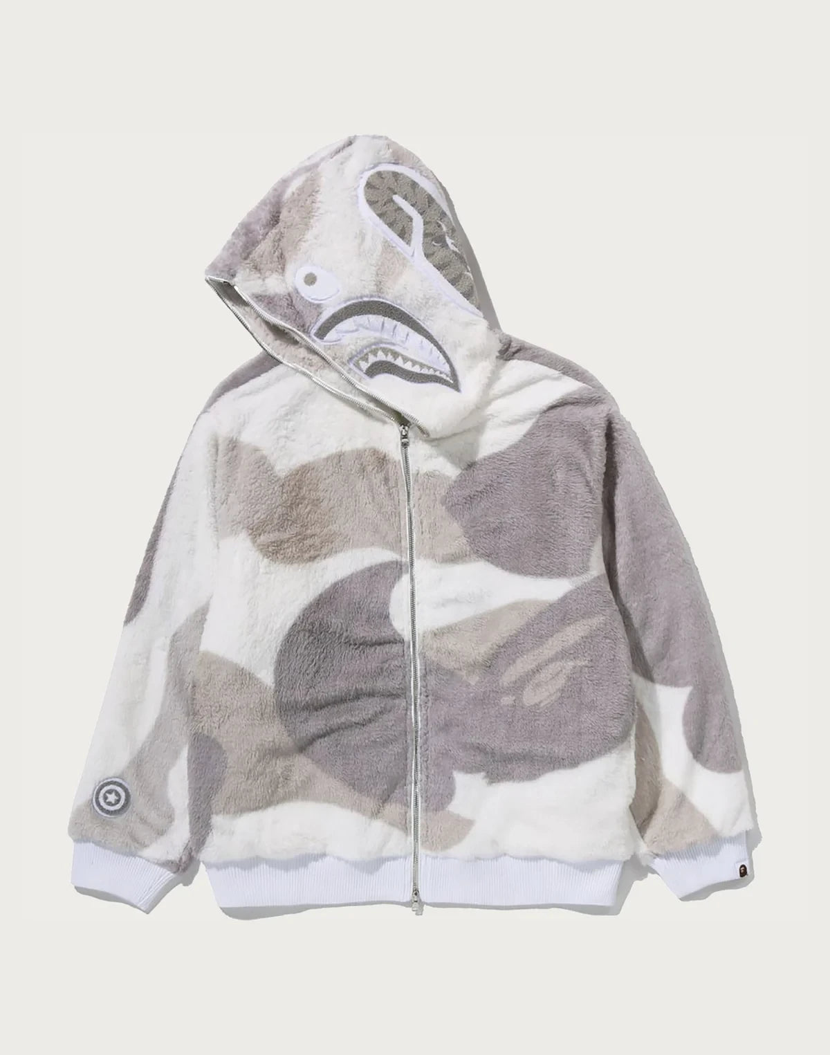 Camo Sherpa Full-Zip Jacket - Black