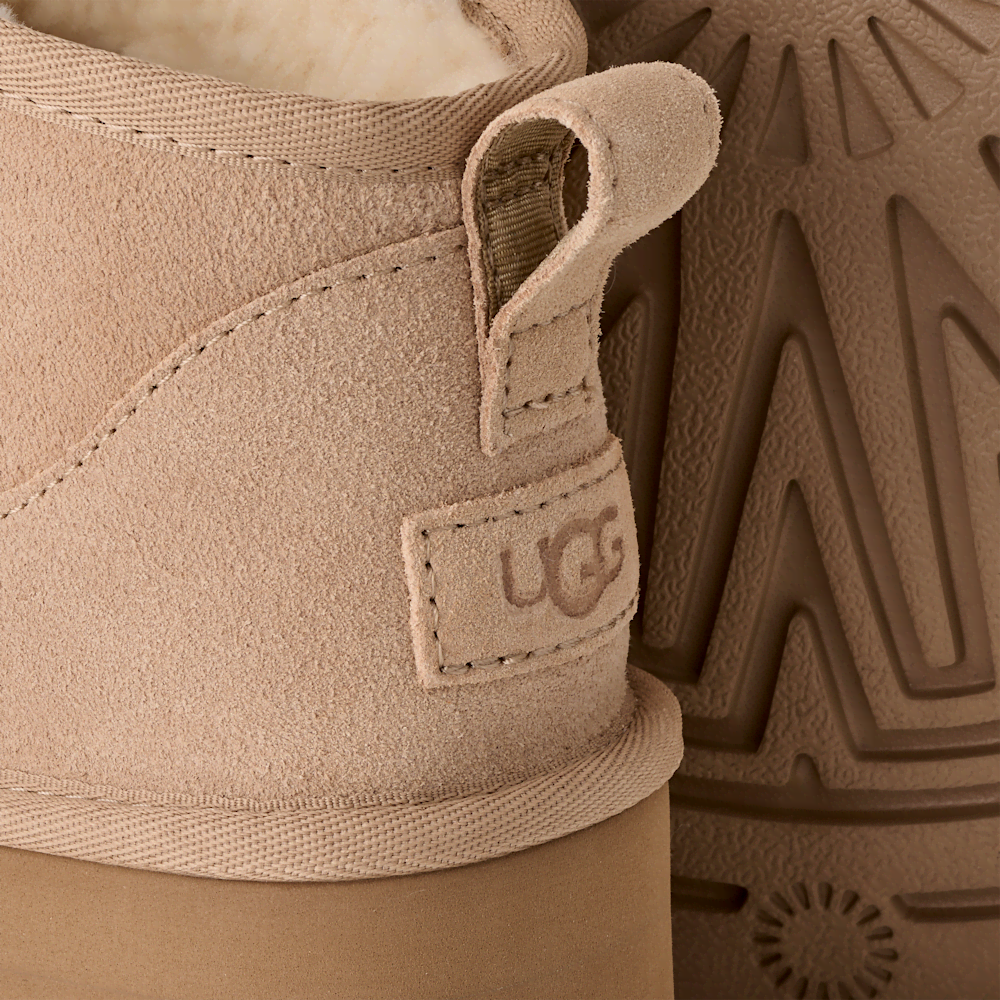 Women's Platform Ultra-Short Suede Boot - Sand