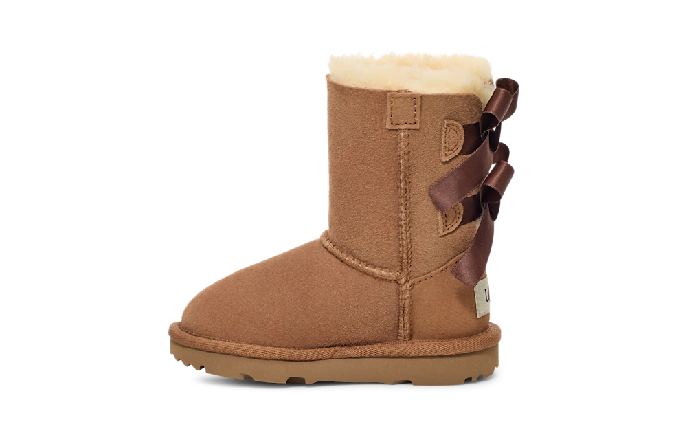 Toddler Sheepskin Bow Boot - Black
