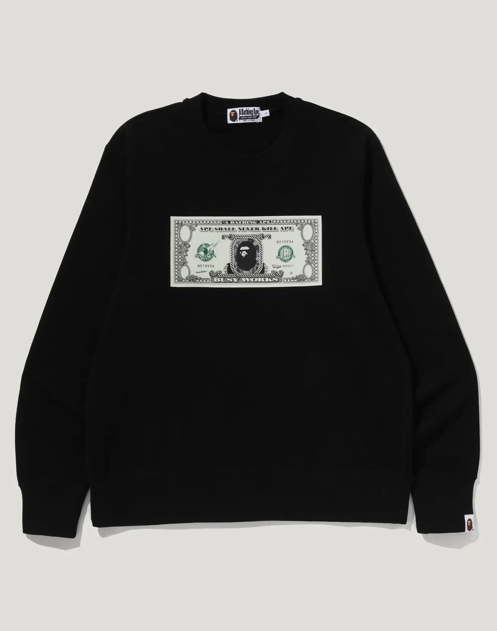 Men's Relaxed Banknote Print Crewneck Sweatshirt