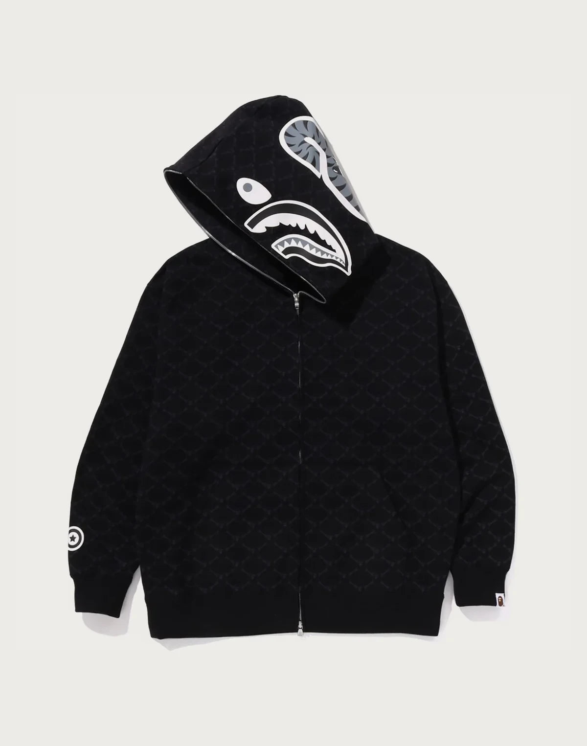 Relaxed Monogram Full-Zip Hoodie - Brown