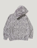 Leopard Print Full-Zip Hoodie - Gray