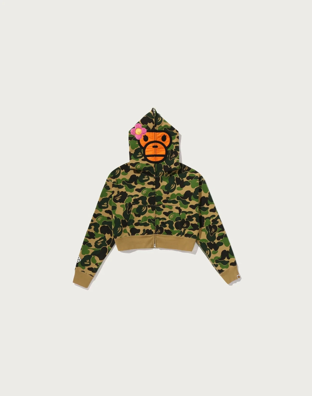 Women's Cropped Zip Hoodie - Green