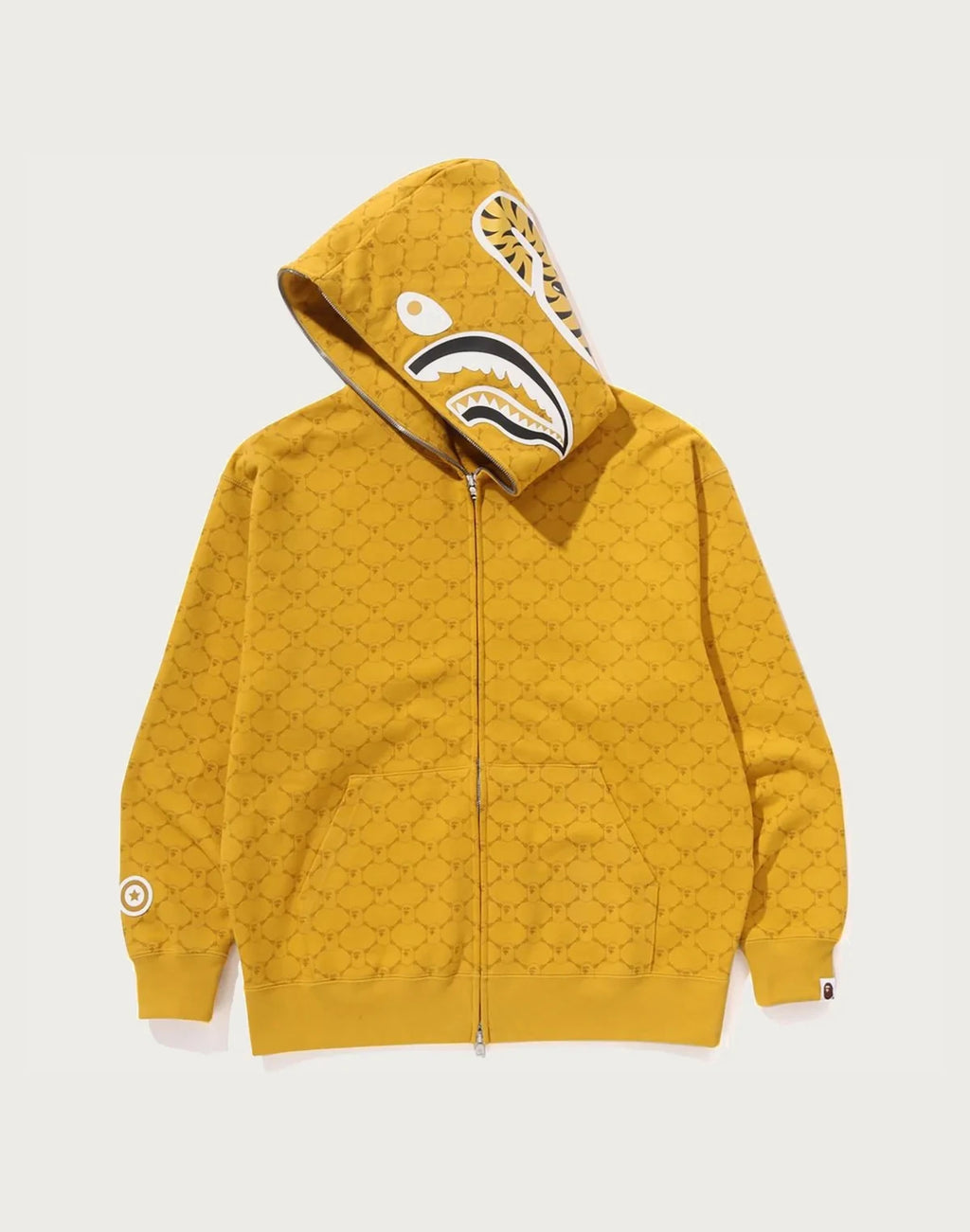 Relaxed Monogram Full-Zip Hoodie - Brown