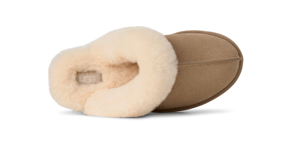 Women's Suede Sheepskin Slide Slipper - Espresso