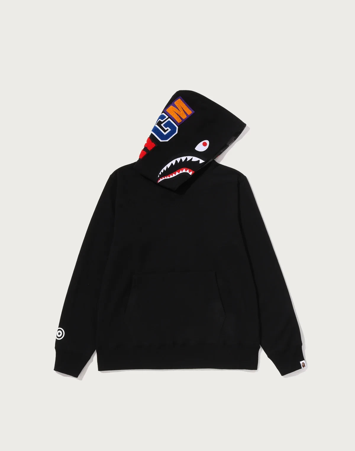 Camo Print Pullover Hoodie - Black
