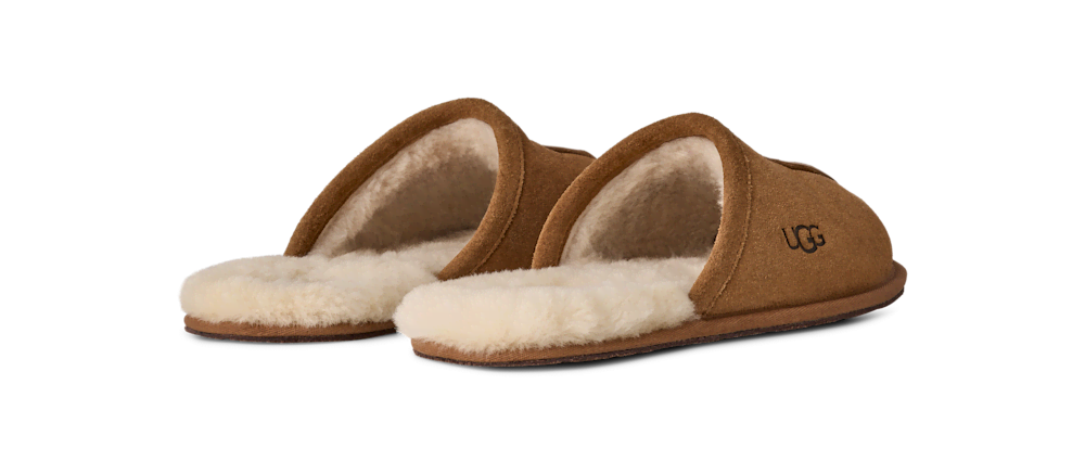 Men's Suede Open-Back Slipper - Brown