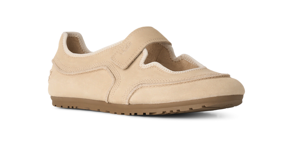 Women's Suede Strap Flat - Black