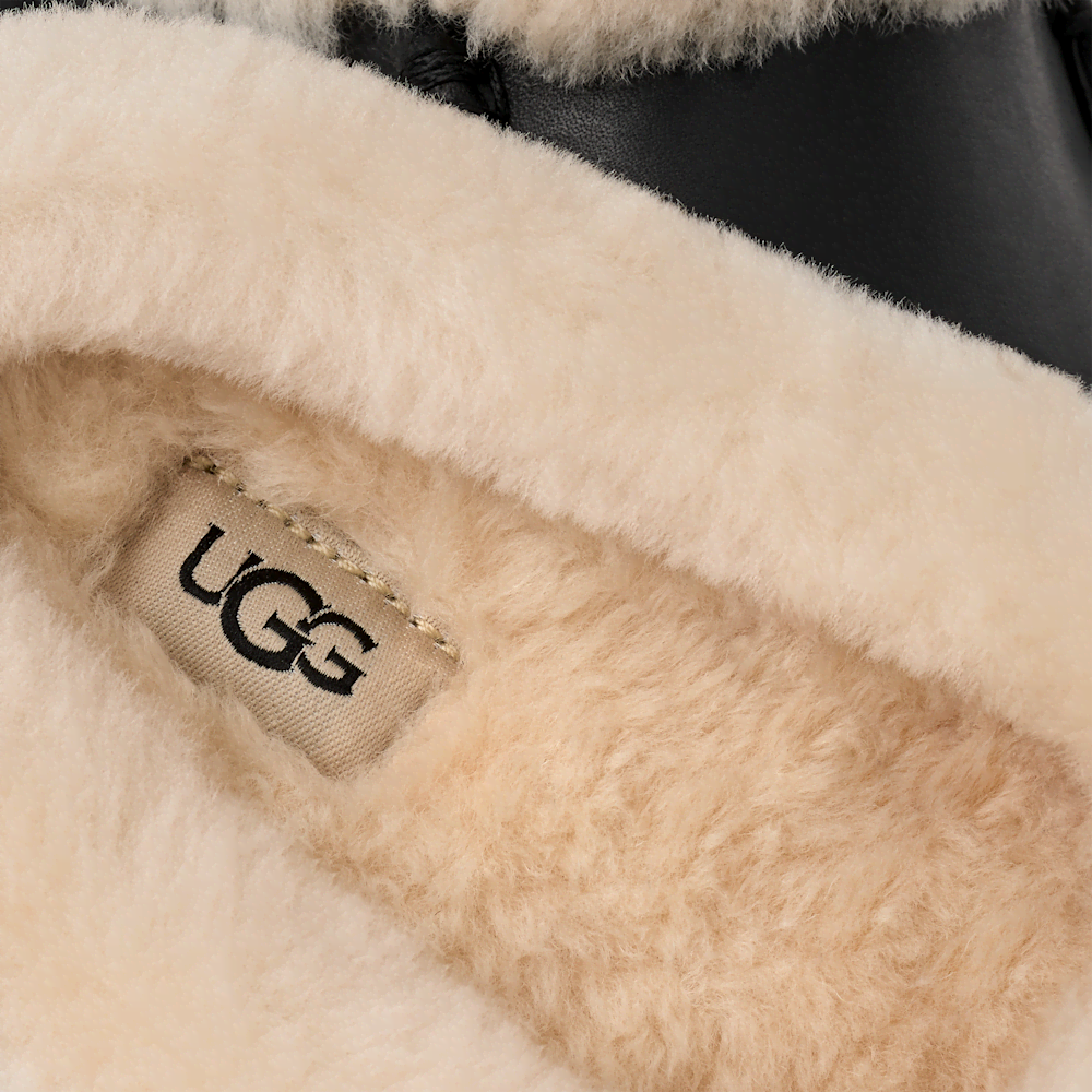 Women's Leather Sheepskin Collar Mule