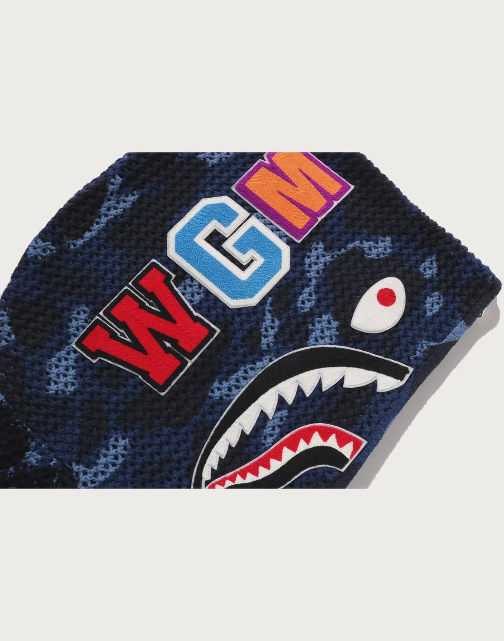 Relaxed Crochet Camo Full-Zip Hoodie - Navy