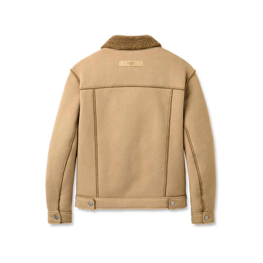 Men's Plush Fleece Trucker Jacket - Sand