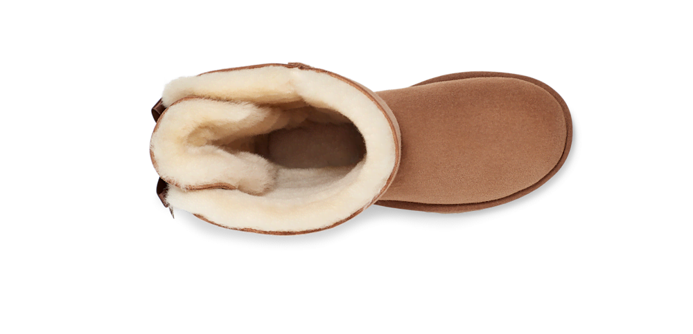 Women's Tall Sheepskin Bow Boot - Chestnut