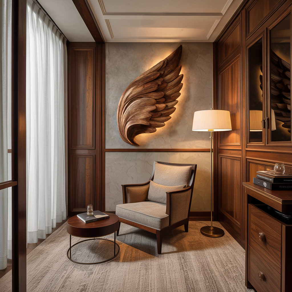 Organic Wing Wall Art Sculpture For Luxury Interior Decor