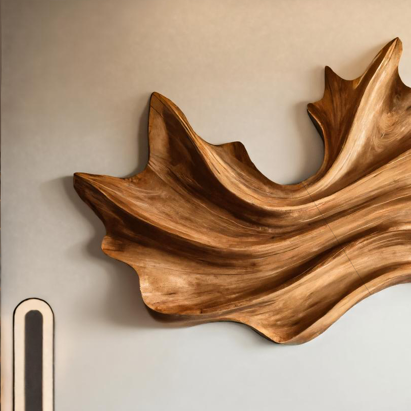 Organic Wall Art With Flowing Wave Design For Entryway
