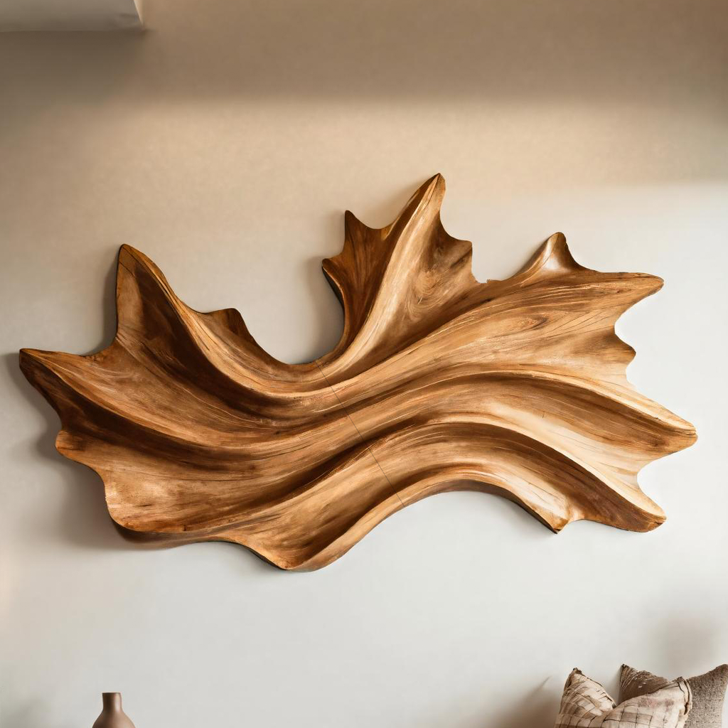 Organic Wall Art With Flowing Wave Design For Entryway